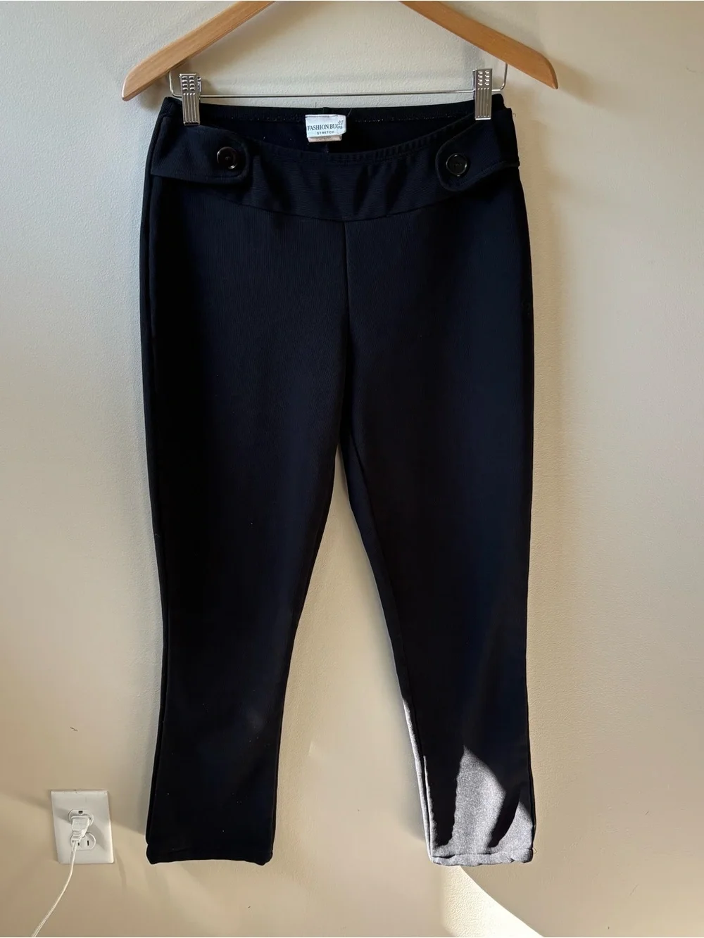 Fashion Bug Black Ankle Pants with Button Waist
